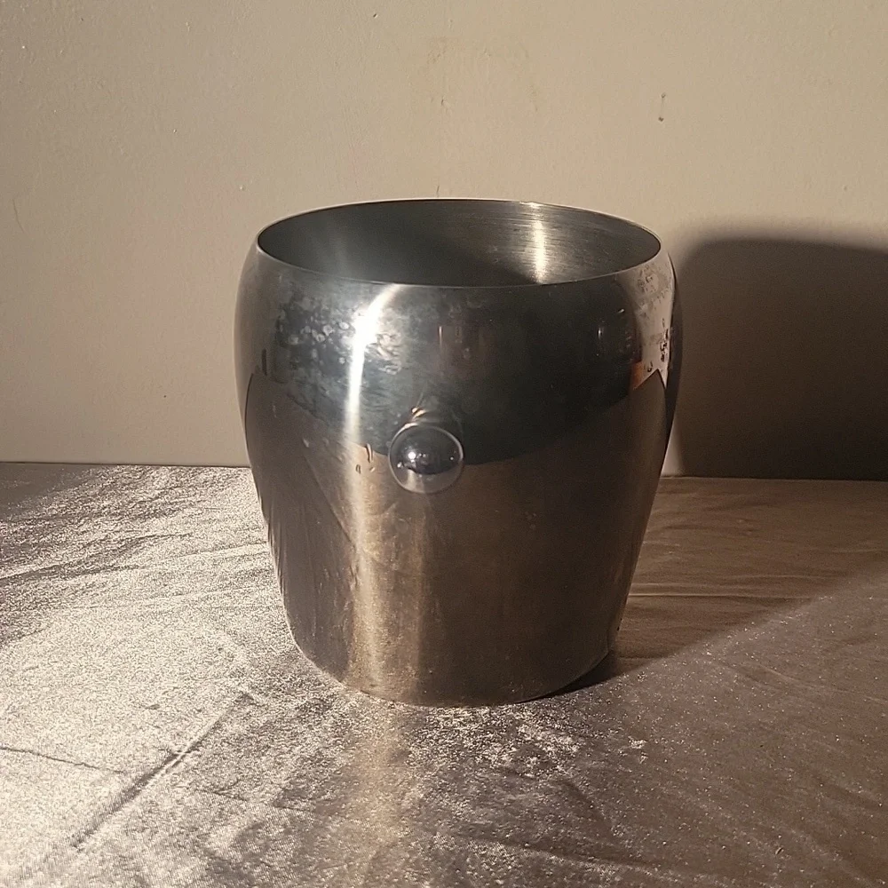 Towle Retro Stainless Steel Ice Bucket Silver Barware Wedding Gift